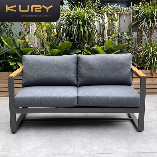 アルミフレームのプラスチックガーデンソファとバルコニーソファ