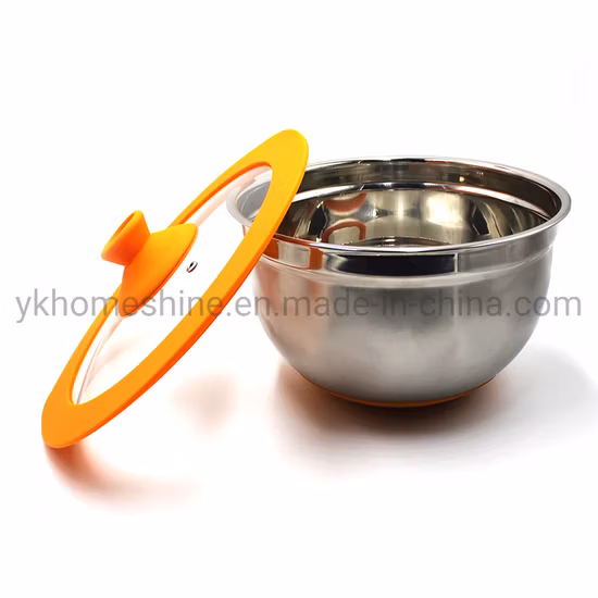 2019年新製品の鍋蓋は強化シリコンガラス製で、シリコンリングと木製ノブが付いています。