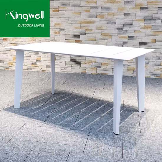 チーク材ダイニングテーブルセットアルミニウムダイニングルーム家具屋外ガーデンパティオ用